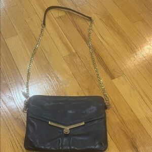 Barker Black Cross body purse with gold chain